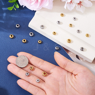 20Pcs 10 Styles 304 Stainless Steel Corrugated Beads STAS-TA0003-14-1