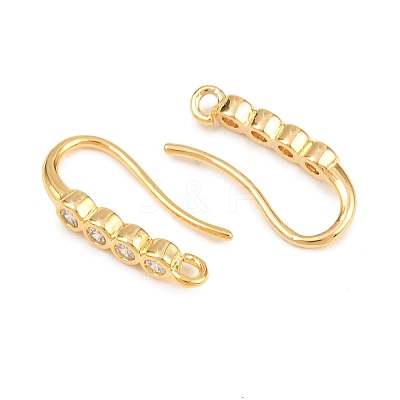 Brass Rhinestone Earring Hooks KK-C261-01B-G-1
