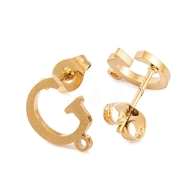 Ion Plating(IP) 304 Stainless Steel Stud Earrings FIND-Q103-01G-G-1