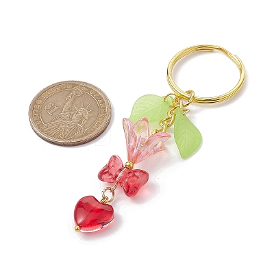Bowknot & Heart Glass Pendant Decorations KEYC-JKC00691-01-1