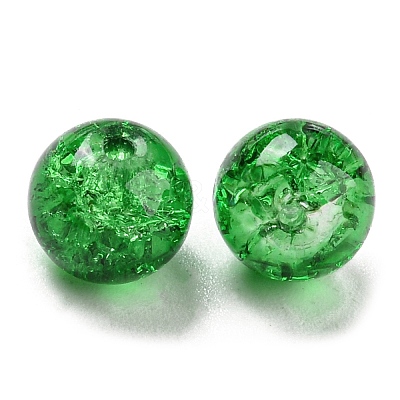 Transparent Spray Painting Crackle Glass Beads GLAA-L046-01B-30-1