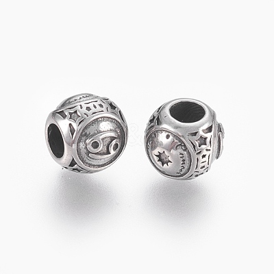 316 Surgical Stainless Steel European Beads STAS-P212-18P-08-1