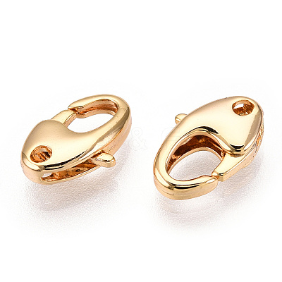 Brass Lobster Claw Clasps X-KK-N254-07G-1