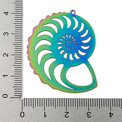 Ion Plating(IP) 201 Stainless Steel Etched Metal Embellishments Pendants STAS-G328-02G-RC-1