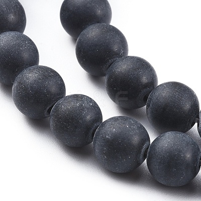 Natural Black Obsidian Beads Strands G-F662-01-8mm-1