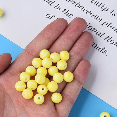 Opaque Striped Acrylic Beads MACR-S373-27D-06-1