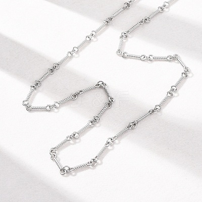 3.5MM 304 Stainless Steel Twisted Bar Link Chain Necklaces for Women Men NJEW-F365-01P-1