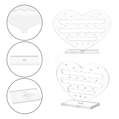Acrylic Earring Display Frame EDIS-WH0006-10-1