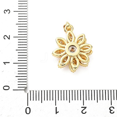 Brass Micro Pave Cubic Zirconia Rotating Pendants KK-M323-01D-G-1