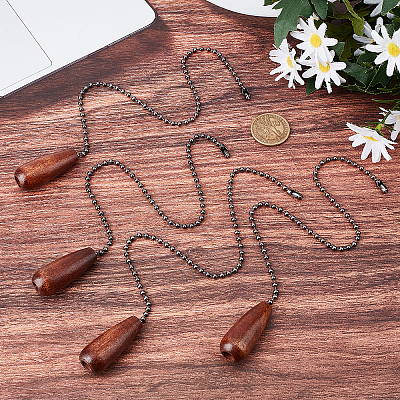 Natural Wood Teardrop Pendant Decorations FIND-GF0002-67-1