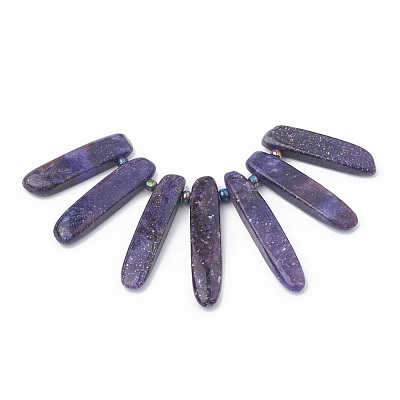 Natural Lepidolite/Purple Mica Stone Beads Strands G-N215-007-1