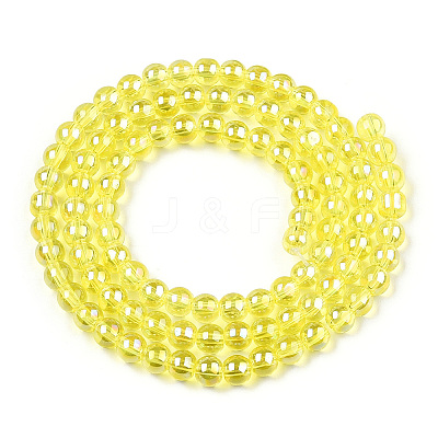 Electroplate Transparent Glass Beads Strands GLAA-T032-T4mm-AB12-1