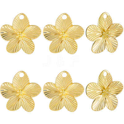 6Pcs Rack Plating Brass Pendants KK-BBC0023-94G-1