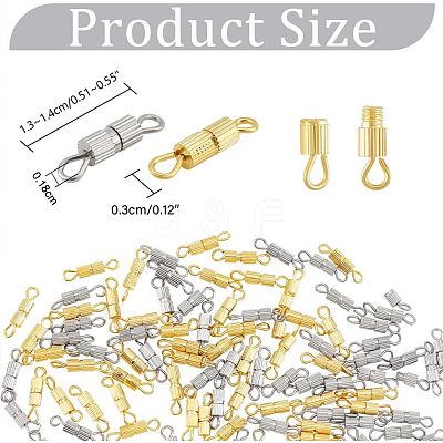 100pcs 2 Colors Brass Screw Clasps KK-NB0002-66-1
