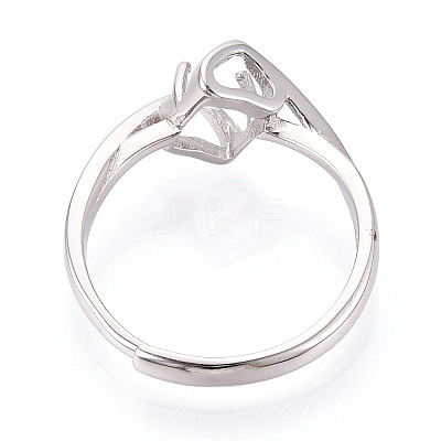 Rhodium Plated 925 Sterling Silver Engagement Solitaire Ring Settings STER-T008-16P-1