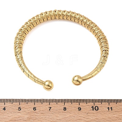 Brass Coiled Wire Cuff Bangles for Women BJEW-C157-02G-1