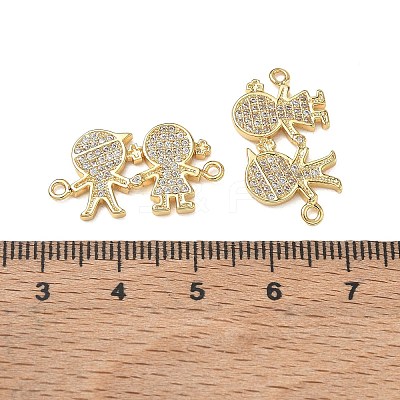Brass Micro Pave Clear Cubic Zirconia Connector Charms for Jewelry Making CU-CBAAA59-01G-01-1