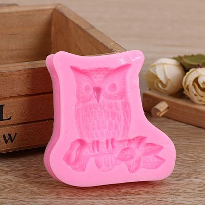 Cute Owl Design DIY Food Grade Silicone Molds AJEW-L054-24-1