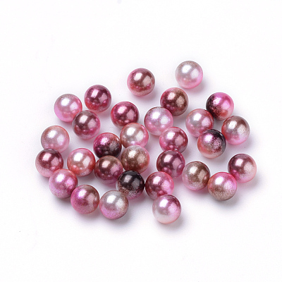 Rainbow Acrylic Imitation Pearl Beads OACR-R065-6mm-A10-1