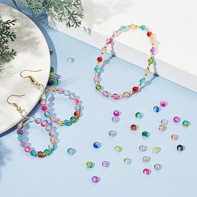 DIY Baking Paint Crackle Glass Beads Stretch Bracelet Making Kits DIY-PH0004-54C-1