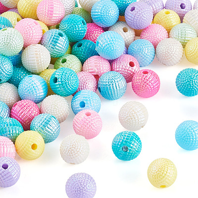 200Pcs Opaque ABS Plastic Beads MACR-TA0002-85-1