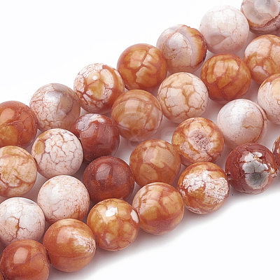 Dyed Natural Crackle Agate Beads Strands G-T100-03F-1
