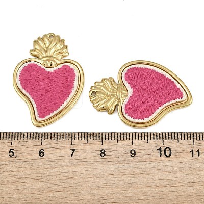 304 Stainless Steel & Embroidered Pendants SA-CBA1ED9-06G-1