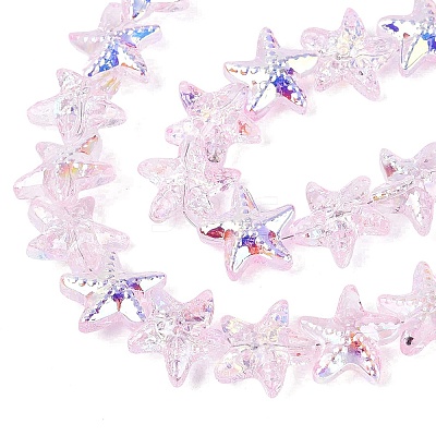 Electroplate Transparent Glass Beads Strands EGLA-Q136-01A-10-1