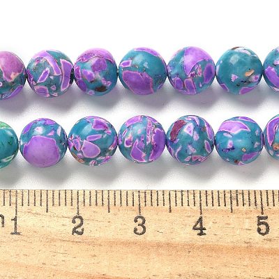 Dyed Synthetic Imperial Jasper Beads Strands G-C168-02D-1