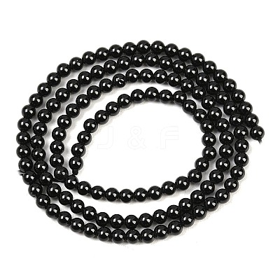 Natural Black Spinel Round Bead Strands G-A130-3mm-32A-1