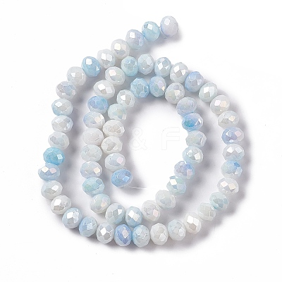 Ombre Effect Dyed Glass Beads Strands X-GLAA-C023-02A-1