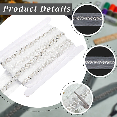 4Yards Polyester Lace Ribbon SRIB-GF0001-73B-02-1