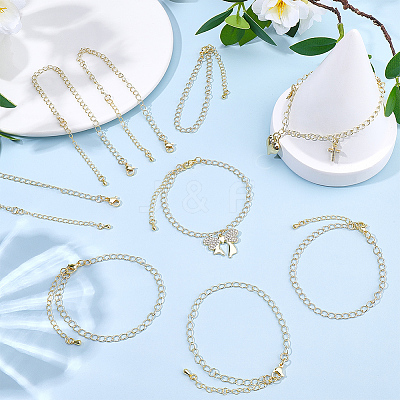 Brass Cable Chain Bracelets for Women BJEW-BM00008-1