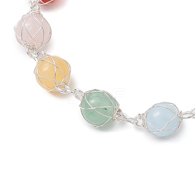 Natural Gemstone Slider Bracelets for Women BJEW-JB11131-02-1