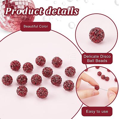 100Pcs Pave Disco Ball Beads FIND-PH0022-11B-1