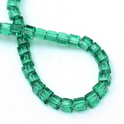 Transparent Glass Bead Strands GLAA-R167-4x4-01D-1