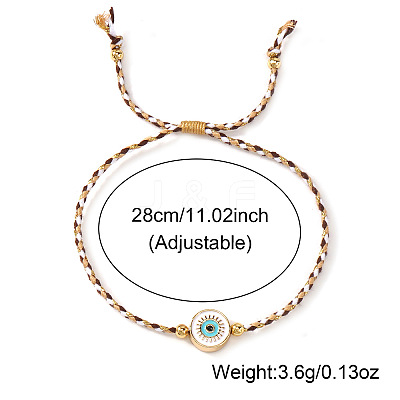 Brass Enamel White Evil Eye Link Braclets FV7122-1-1