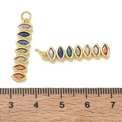 Brass Micro Pave Colorful Cubic Zirconia Pendants CU-CBA6E4E-18G-1