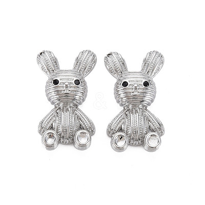 Brass Micro Pave Black Cubic Zirconia Pendants KK-S356-592P-NF-1