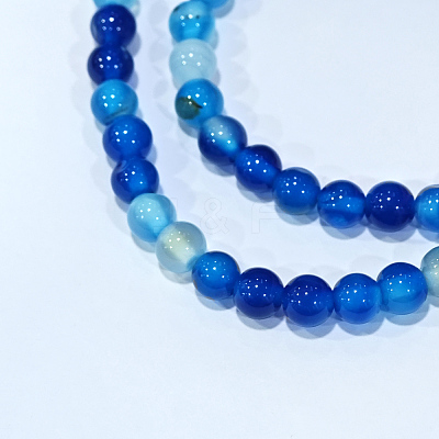 Natural Striped Agate/Banded Agate Beads Strands G-D845-01F-6mm-1