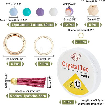 DIY Charm Keychain Wristlet Making Kit DIY-CA0004-51-1