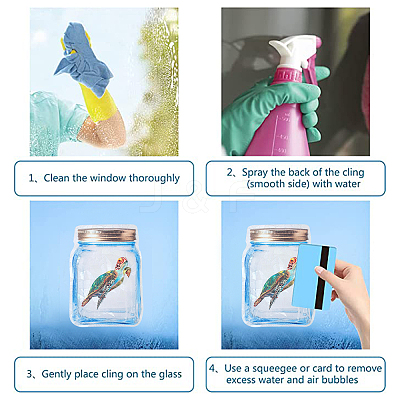 4 Sets 4 Style Waterproof PVC Window Film Adhesive Stickers DIY-GF0005-61-1