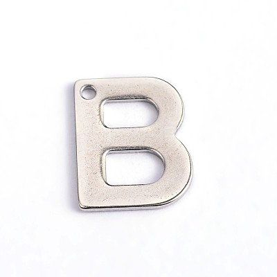 Tarnish Resistant 304 Stainless Steel Letter Charms LS-X-STAS-O072-B-1
