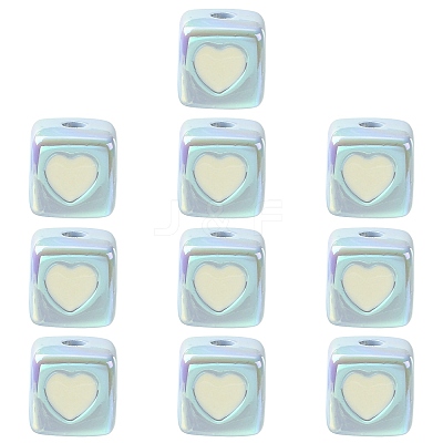 10Pcs Opaque Acrylic Enamel Beads ACRC-FS0001-02A-1