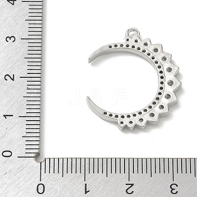 Brass Micro Pave Clear Cubic Zirconia Pendants CU-CBAC53C-04P-1