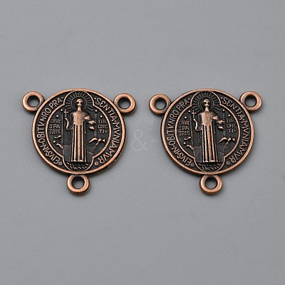 Tibetan Style Alloy Saint Benedict Medal Chandelier Component Links FIND-WH20027-40-1