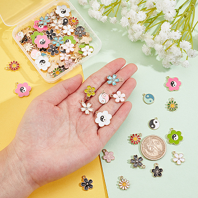 72Pcs 18 Style Alloy Enamel Charms ENAM-PH0001-91-1
