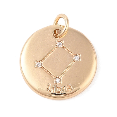Brass with Clear Cubic Zirconia Pendants KK-N256-24G-G-1
