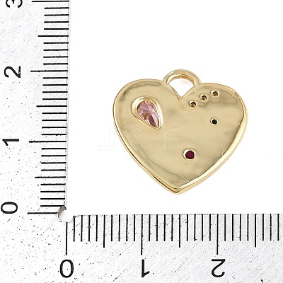 Brass Micro Pave Cubic Zirconia Pendants X-KK-I352-278G-1