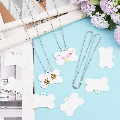 45Pcs Blank Double-sided Heat Transfer Aluminium Pendants DIY-SP0006-29B-1